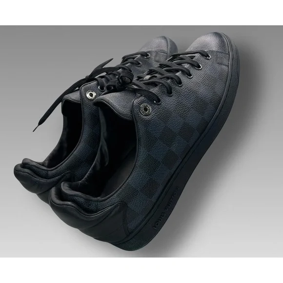 LOUIS VUITTON Damier Cobalt Frontrow Sneakers MS 1116 Size 8 Navy Blue Great - Picture 7 of 7